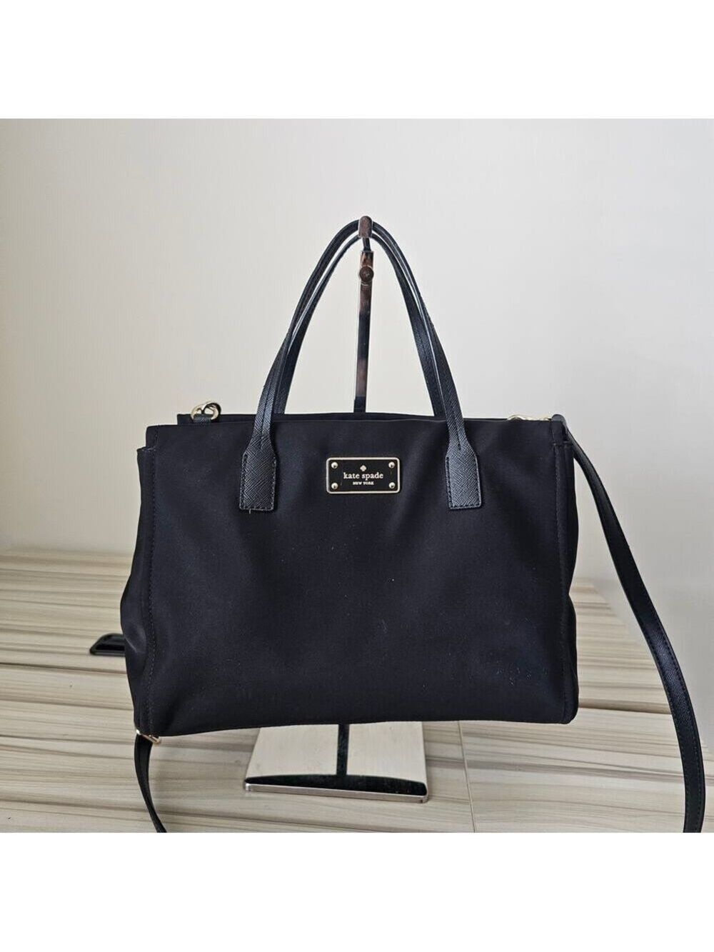 Kate Spade Loden Blake Black Nylon Satchel Crossbody Bag